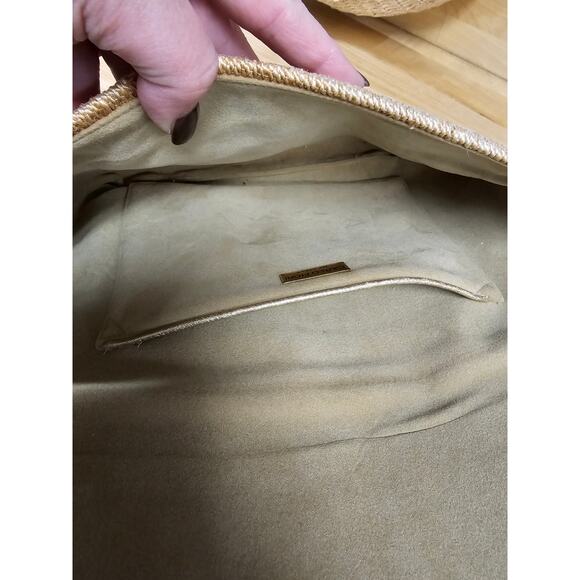 Carlo Fiori Vintage Envelope Straw & Snakeskin Clutch W/ Snap Closure - Picture 8 of 12